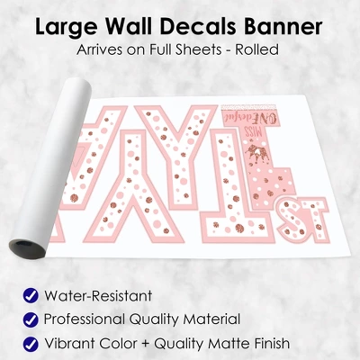 Big Dot Of Happiness 1st Birthday Little Miss Onederful - Peel And Stick Girl First Birthday Party Large Banner Wall Decals - Happy Birthday 4 Big Dot Of Happiness 1st Birthday Little Miss Onederful - Peel And Stick Girl First Birthday Party Large Banner Wall Decals - Happy Birthday - Image 4