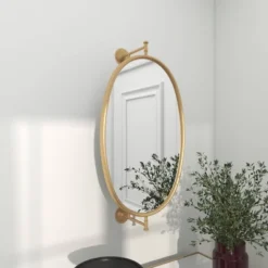 Industrial Wood Oval Shaped Wall Mirror - Olivia & May -Home Decor GUEST d1474555 534e 4e03 832e ca0ab246c11d