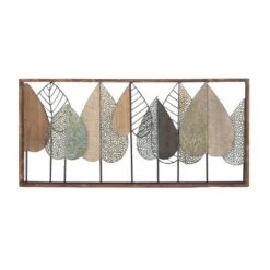 Metal Leaf Varying Texture Wall Decor With Wood Frame Brown - Olivia & May -Home Decor GUEST d338f2cc e3a6 4aa8 8f9b f94d60cc8903
