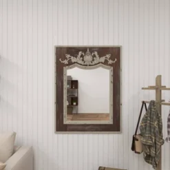 Wood Floral Carved Acanthus Wall Mirror Brown - Olivia & May -Home Decor GUEST d6ff68d5 39d0 4956 b019 b23a5a5164ea