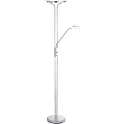 360 Lighting Perseus Modern Torchiere Floor Lamp With Reading Light 71 3/4" Tall Chrome Silver Metal LED Adjustable For Living Room Bedroom House Home -Home Decor GUEST d832cf0e cd0d 40b3 84d0 2dc112d78db4