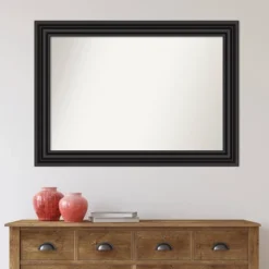 42" X 30" Non-Beveled Colonial Black Wall Mirror - Amanti Art -Home Decor GUEST da666011 8a91 40e5 b1a0 eff612a633f4
