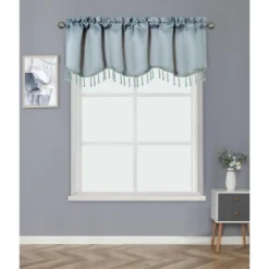 Kate Aurora Luxurious Solid Colored Scalloped Rod Pocket Window Valance With Crystal Beaded Trim -Home Decor GUEST da72f2c2 fd15 47fc 87d5 8c3ad4dfa0c3