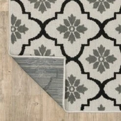 Trinity Floral Trellis Patio Area Rug Beige/Black - Captiv8e Designs -Home Decor GUEST dc871d8a b22c 4e3f b8ef 11aaaea668ac
