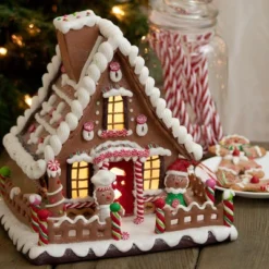 Kurt Adler 10" Battery-Operated Claydough LED Gingerbread House Tablepiece -Home Decor GUEST dd54c2b9 add1 4979 8966 b8e6359ccbc9