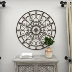 Metal Fleur De Lis Scrollwork And Wall Decor Black - Olivia & May -Home Decor GUEST dd7a551e 4347 40f7 8fa6 81997655afc2