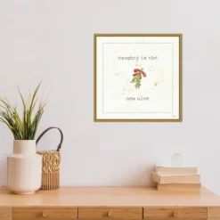 16" X 16" Christmas Cuties III Mistletoe By Pela Studio Framed Canvas Wall Art - Amanti Art -Home Decor GUEST dea8df27 4d59 449d be07 f968b1b75444