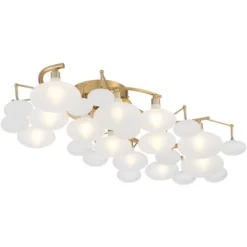 Possini Euro Design Lilypad Modern Ceiling Light Semi Flush Mount Fixture 30 1/4" Wide Warm Brass 12-Light Frosted Glass Shade For Bedroom Living Room 14 Possini Euro Design Lilypad Modern Ceiling Light Semi Flush Mount Fixture 30 1/4" Wide Warm Brass 12-Light Frosted Glass Shade For Bedroom Living Room -Home Decor GUEST dec42141 80e6 4416 977e 08a265036989