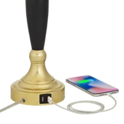 360 Lighting Kamila Traditional Table Lamps 27" Tall Set Of 2 Gold Black With Dual USB Charging Ports White Drum Shade For Bedroom Bedside Family Desk -Home Decor GUEST df731a95 8e5a 400d 8faa d444be0f7d6c