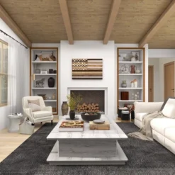 Wood American Flag Handmade Wall Decor Dark Brown - Olivia & May -Home Decor GUEST e0073c2f 4560 4ee9 bb2e fba4b9deebfc