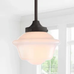 7.2" Adjustable Metal/Glass Kurtz Drop Pendant (Includes Energy Efficient Light Bulb) - JONATHAN Y -Home Decor GUEST e30fd67b 9550 48d4 98b4 801fa025720e