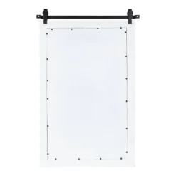 24" X 37" Cates Windowpane Framed Decorative Wall Mirror White - Kate & Laurel All Things Decor -Home Decor GUEST e349796b ba41 4872 bc5e 9897a11b302d