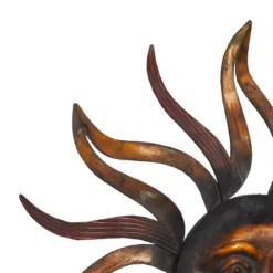 Metal Sunburst Wall Decor With Distressed Copper Like Finish Brass - Olivia & May -Home Decor GUEST e4e60da7 89c0 47d3 9433 c26c5b318ea1