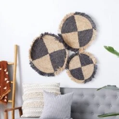 Bohemian Dried Plant Geometric Woven Wall Decor Set Of 3 Brown - Olivia & May