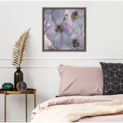 16" X 16" USA, Washington State, Seabeck. Delphinium Blossoms Close-up. Framed Canvas Wall Art - Amanti Art -Home Decor GUEST e6748a59 e336 46b6 b65a 2ded9976ee5d