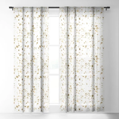 Nature Magick Metallic Gold Terrazzo Sparkle Single Panel Sheer Window Curtain - Deny Designs 1 Nature Magick Metallic Gold Terrazzo Sparkle Single Panel Sheer Window Curtain - Deny Designs