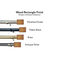 Linen Avenue Wood Rectangle Curtain Rod -Home Decor GUEST eaa8ba3f 3f52 452f b598 12b21a03f69d