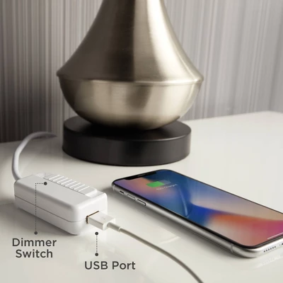 360 Lighting Modern Table Lamp With USB Charging Port 23" High Ivory Ceramic Off-White Drum Shade For Living Room Desk Bedroom House 6 360 Lighting Modern Table Lamp With USB Charging Port 23" High Ivory Ceramic Off-White Drum Shade For Living Room Desk Bedroom House - Image 6