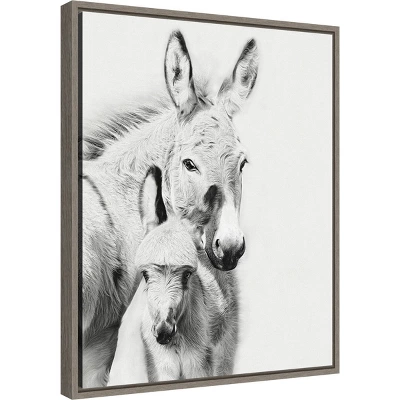 16" X 20" Donkey Portrait V By PH Burchett Framed Canvas Wall Art - Amanti Art 1 16" X 20" Donkey Portrait V By PH Burchett Framed Canvas Wall Art - Amanti Art