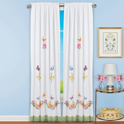 Collections Etc Lily Butterfly Drapes 1 Collections Etc Lily Butterfly Drapes