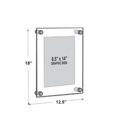 Azar Displays Floating Acrylic Wall Frame With Silver Stand Off Caps: 8.5" X 14" Graphic Size, Overall Frame Size: 12.5" X 18" -Home Decor GUEST f1456a19 abb4 4482 a499 b12c4570b136