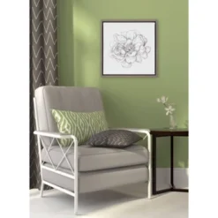 16" X 16" Pen And Ink Florals IV Framed Canvas Wall Art - Amanti Art -Home Decor GUEST f1c628da b7b8 4f55 8f5e 26c5d743e66b