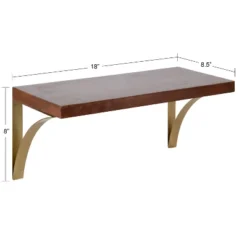 18" X 8" Bellingham Wood Decorative Wall Shelf Walnut Brown - Kate & Laurel All Things Decor
