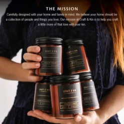 Craft & Kin Wood Wick, All-Natural Soy Aromatherapy Candle In Amber Glass Jar -Home Decor GUEST f25d6d43 352b 42fb 8d7e 3ed501784579