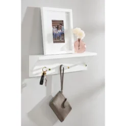 18" X 5" Adlynn Decorative Wall Shelf With Pegs White - Kate & Laurel All Things Decor 10 18" X 5" Adlynn Decorative Wall Shelf With Pegs White - Kate & Laurel All Things Decor -Home Decor GUEST f2937a66 eca3 4277 93fd d8e3e28d403b