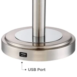 360 Lighting Camile Modern Table Lamps 25" High Set Of 2 Brushed Nickel With USB Charging Port Off White Drum Shade For Living Room Office House Desk 10 360 Lighting Camile Modern Table Lamps 25" High Set Of 2 Brushed Nickel With USB Charging Port Off White Drum Shade For Living Room Office House Desk -Home Decor GUEST f436b9cc 0a81 48d9 8178 4c9b9dea41c3