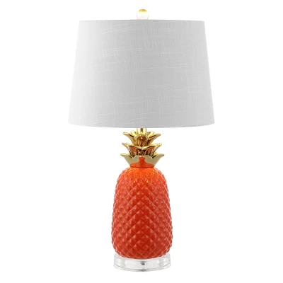 23" Pineapple Classic Vintage Ceramic LED Table Lamp LED Light Bulb (Includes LED Light Bulb) - JONATHAN Y 7 23" Pineapple Classic Vintage Ceramic LED Table Lamp LED Light Bulb (Includes LED Light Bulb) - JONATHAN Y - Image 7
