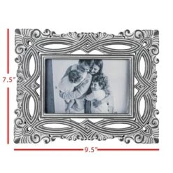 Filigree 4X6 Photo Frame Gray MDF & Glass - Foreside Home & Garden -Home Decor GUEST f69e20e5 93ac 4ad2 a55d f1293ebe899b