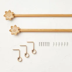 Flower Faux Wood Curtain Rod Natural Wood - Opalhouse™ Designed With Jungalow™ -Home Decor GUEST f708ce89 3ca5 424d 80e2 a01cb7dd58aa