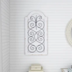 Vintage Wood Scroll Arched Window Inspired Wall Decor With Metal Scrollwork Relief White - Olivia & May 15 Vintage Wood Scroll Arched Window Inspired Wall Decor With Metal Scrollwork Relief White - Olivia & May -Home Decor GUEST f7b84d04 6e8c 43b7 9229 7800c0ec61c1