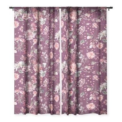 Ninola Design Romantic Bouquet Purple Single Panel Sheer Window Curtain - Deny Designs 2 Ninola Design Romantic Bouquet Purple Single Panel Sheer Window Curtain - Deny Designs - Image 2