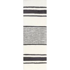 Lauren Liess X RugsUSA - Striped Wool Machine Washable Area Rug -Home Decor GUEST f96d20f6 0fb8 4578 9b37 999c9347ac54