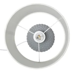 20.4" Traditional Ceramic Purled Texture Bedside Table Desk Lamp With White Fabric Drum Shade Gray - Simple Designs -Home Decor GUEST faf63244 2061 4eae b2d2 0b5637edf1f8