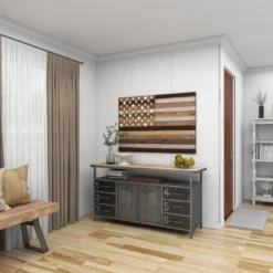 Wood American Flag Handmade Wall Decor Dark Brown - Olivia & May -Home Decor GUEST fc92d192 5492 4a54 a80d 9f8be7aebf56