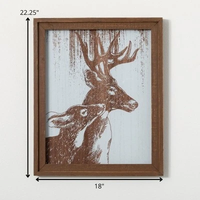 Deer With Fawn Wall Art Multicolor 22.25"H Wood 3 Deer With Fawn Wall Art Multicolor 22.25"H Wood - Image 3