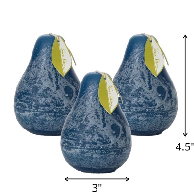 English Blue Timber Pear Candles - Set Of 3 3 English Blue Timber Pear Candles - Set Of 3 - Image 3