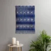 22"x31.5" Schatzi Brown Mila Eye Stripe Indigo Wall Hanging Portrait Blue - Deny Designs
